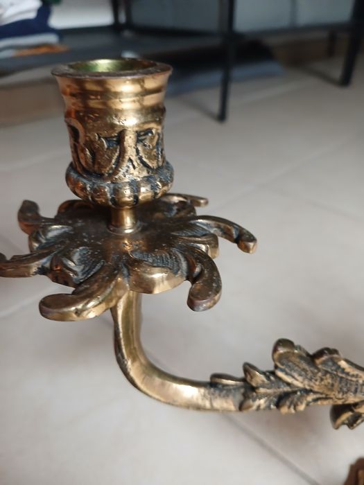 Candelabro 3 lumes Antigo Estilo Barroco