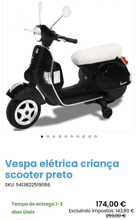 Vespa eletrica criança.