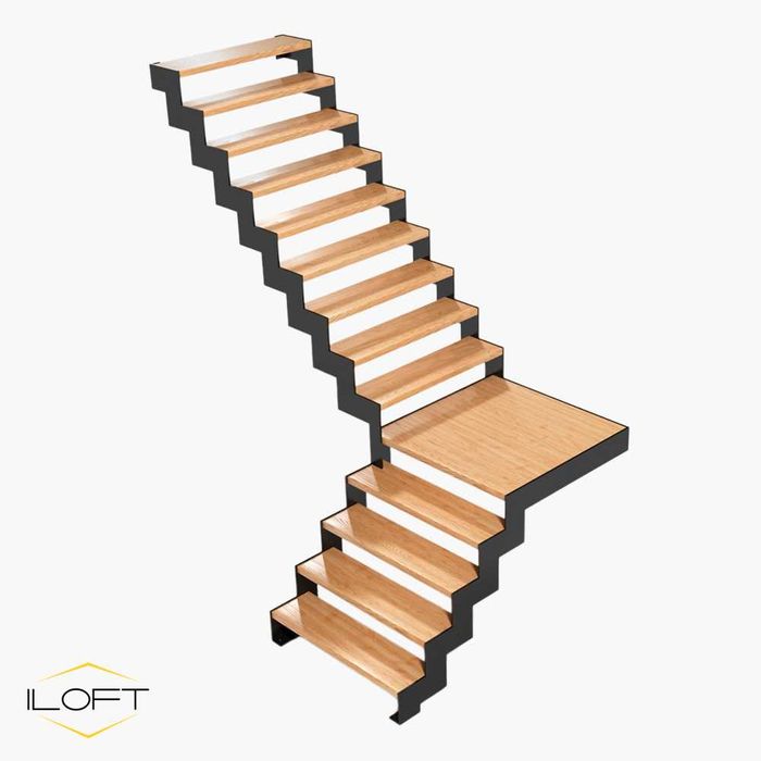 Escada ZIGZAG. Estrutura metálica de escadaria para casa ou escritório