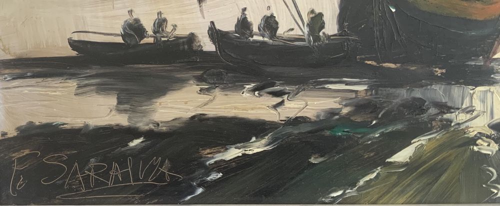 Quadro a oleo sobre platex