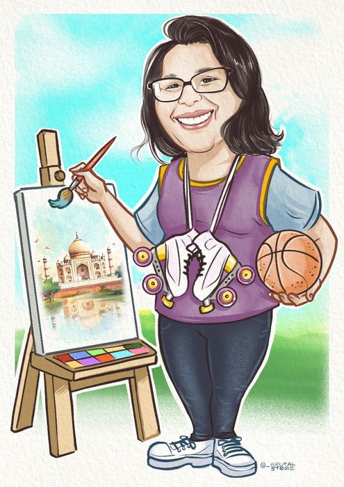 Caricatura ou retratos. Pintura digital.