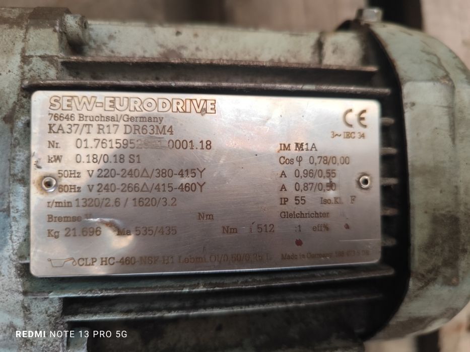 Motoreduktor 2,6 obr/min 0.18kW