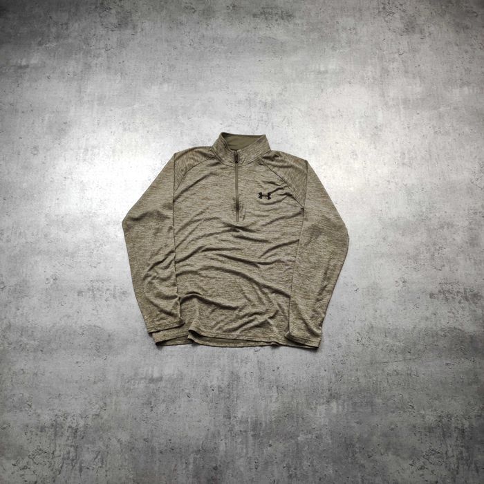 MĘSKA Bluza Sportowa PREMIUM Oliwkowa Suwak Cienka Under Armour Heat