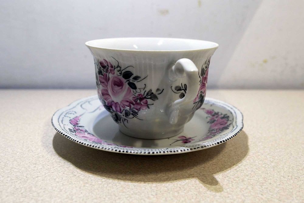 Porcelana Bulionówka ręcznie malowana UNIKAT