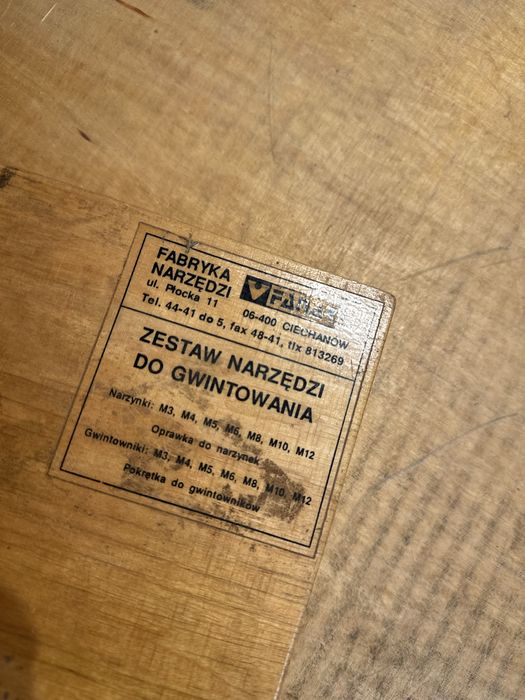 Fanar zestaw gwintowników i narzynek