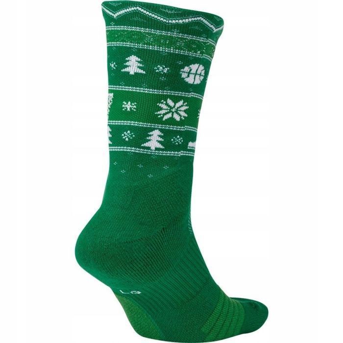 Nike Elite Christmas Skarpetki Świąteczne Zielone Rozmiar 34-37