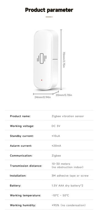 Sensor de vibração (Novo)  Zigbee