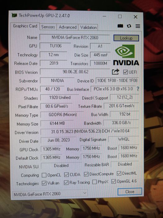 Rtx 2060 6gb gainward phoenix