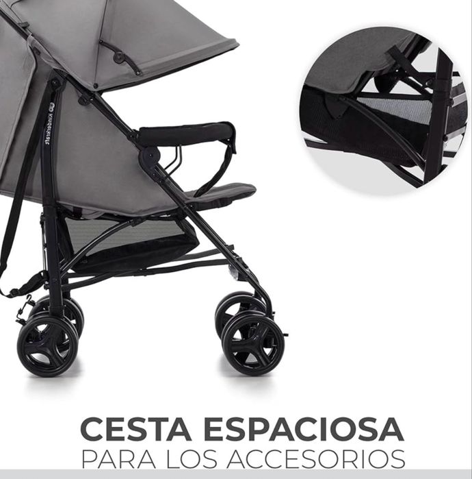 Carrinho de Bebé Kinderkraft TIK CINZA - Leve e Confortável + OFERTA