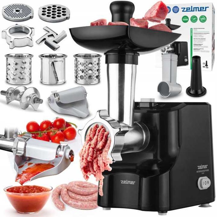 Maszynka Do Mielenia Mięsa Wyciskarka Owoców Szatkownica 1500w Zelmer 3w1 NOWY
