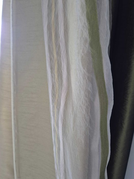 Conjunto 4 Cortinados Verdes (Cetim + Duplos com Riscas) – 2,20m x 1,45m