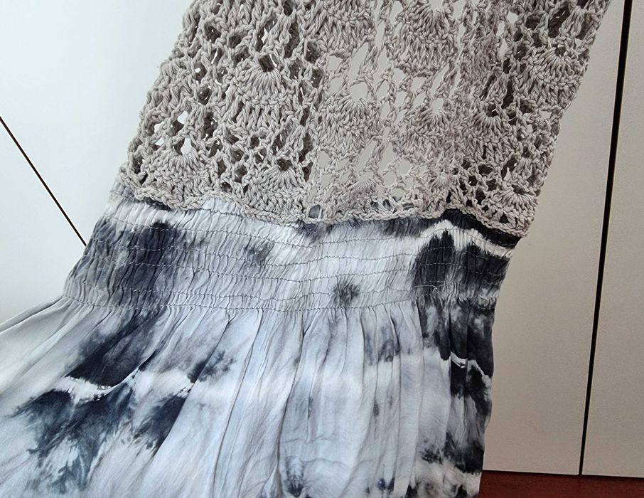 Macacão de calções com crochet e abertura nas costas, S - nunca usado