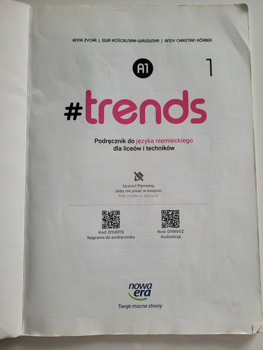 Podręcznik do jęz. niemieckiego Trends 1, Nowa Era