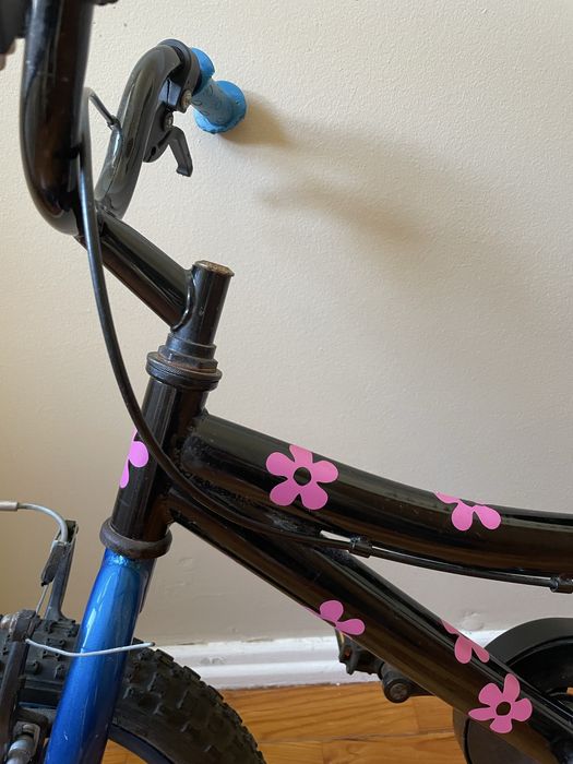 Bicicleta crianca 3-5 anos rush preta e rosa sport zone