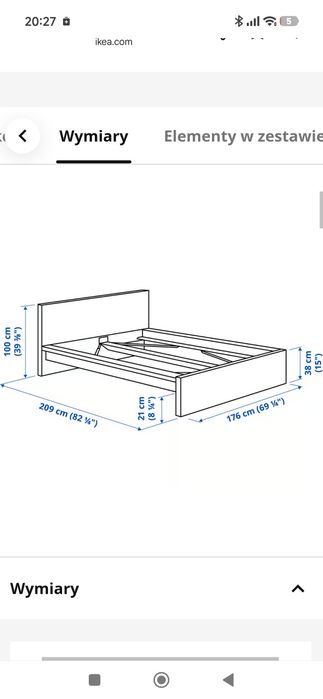 Sprzedam łóżko bez materaca IKEA MALM