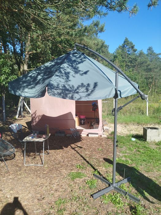 Parasol ogrodowy duży szary