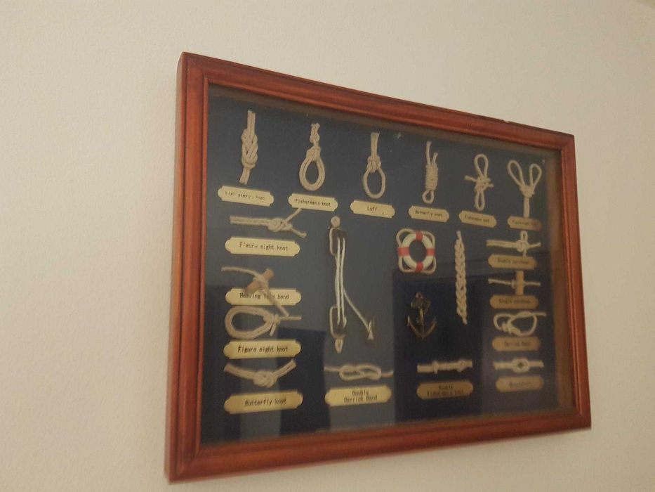 Quadro Antigo Instrumentos e Nós Marinha