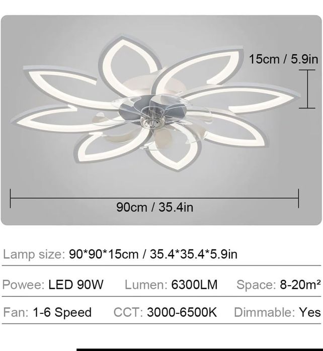 Led de teto com ventoinha girissimo