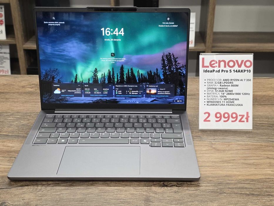 Laptop Lenovo IdeaPad Pro 5 14AKP10 Ryzen AI 7 350/32GB/512GB/2K-120Hz/WIN11 stan bdb gwarancja