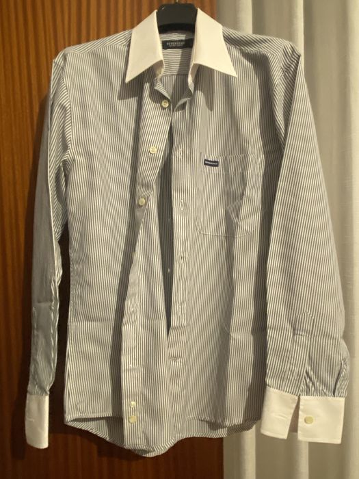 Camisa homem riscas azul ou cinza