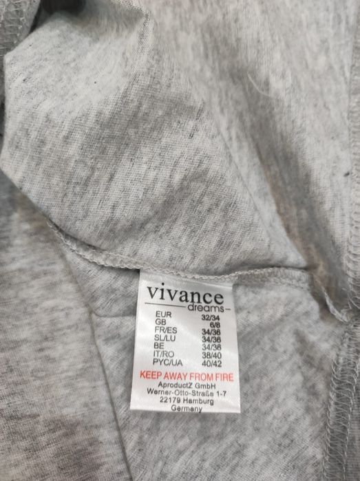 Szara nowa koszula nocna piżama bawełniana XS/S  Vivance dreams