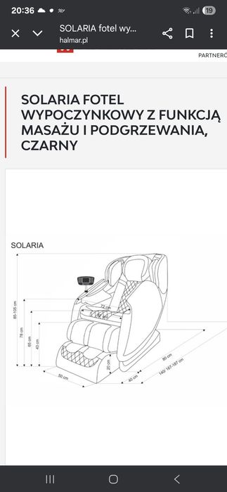 Fotel wypoczynkowy masujący solaria halmar