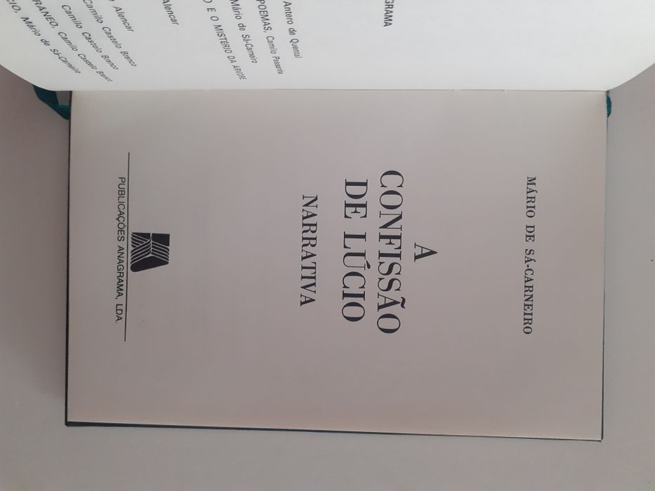 Mário Sá Carneiro, A confissão de Lúcio