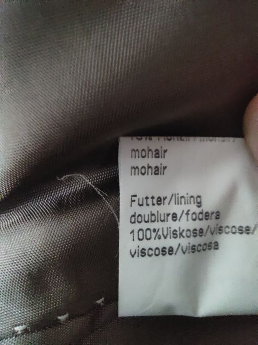 Szary garnitur wełna i moher