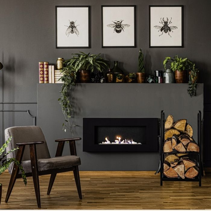 Stojak do kominaka na drewno metalowy z akcesoriami