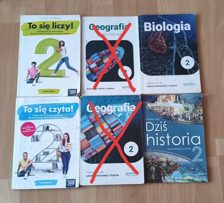 Książki kl2 j.polski matematyka biologia historia