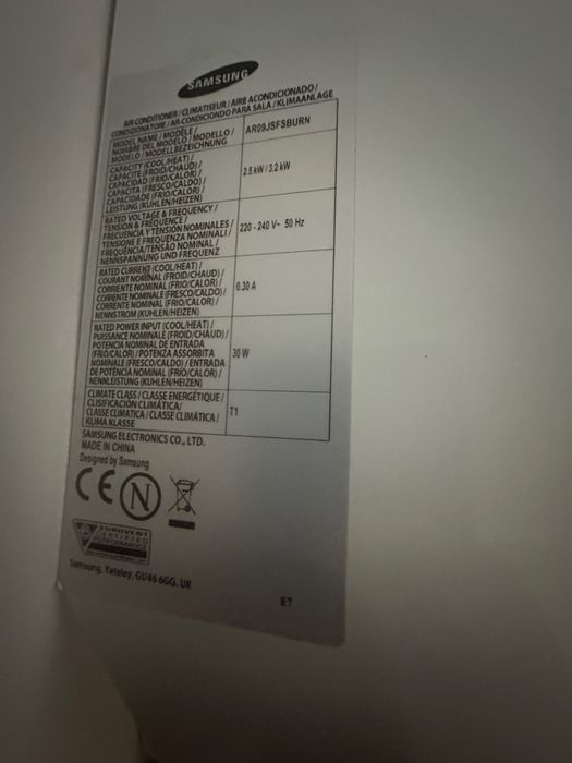 Ar Condicionado Samsung Digital Inverter 9000 BTU – Para Reparação/Peças