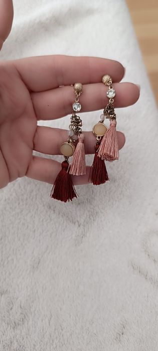 Brincos compridos rosa usados