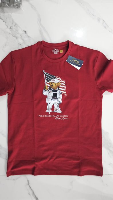 T-shirt Polo Ralph Lauren Bear -bordowy