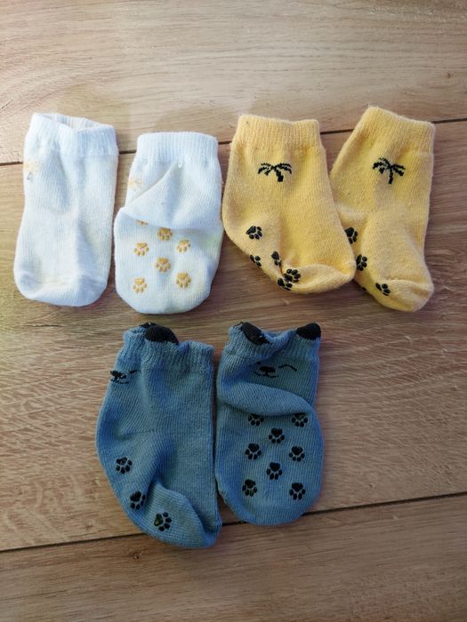 3x skarpetki niemowlęce ze ściągaczami