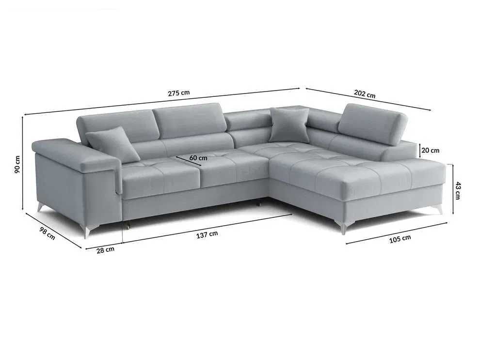 Narożnik ALVARO, prawo-lewo stronny, duży wybór kolorów! HIT!