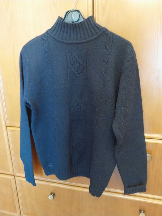 Camisola Azul, de lã, Feng, tamanho L /40