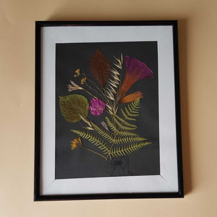 Quadro de flores prensadas - Trabalho único