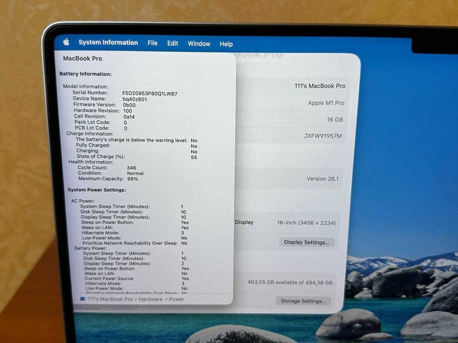 Macbook Pro 16 M1 PRO 16 512