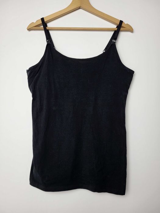 Koszulka 2x stanik do karmienia XL 46 48 piersią dla mamy biała czarna