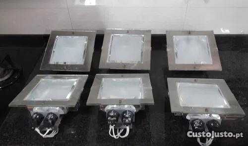 6 Focus iguais para Tectos em Pladur é de Lâmpadas de Casquilho Grosso