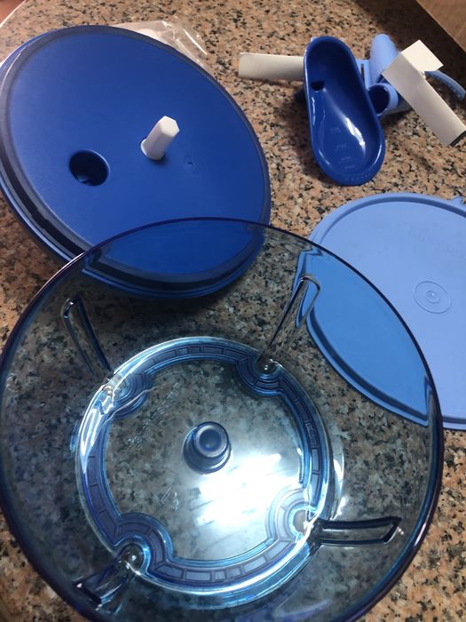 Processador de alimentos manual Tupperware Quick Chef Pro Azul