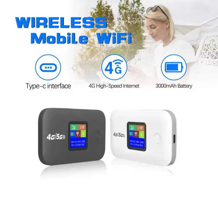 4G LTE WiFi Роутер | Мобільний MiFi | 3000mAh | До 150 Мбіт/с