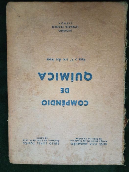 Antigo Compêndio de Química para o 7º ano dos Liceus. 1961