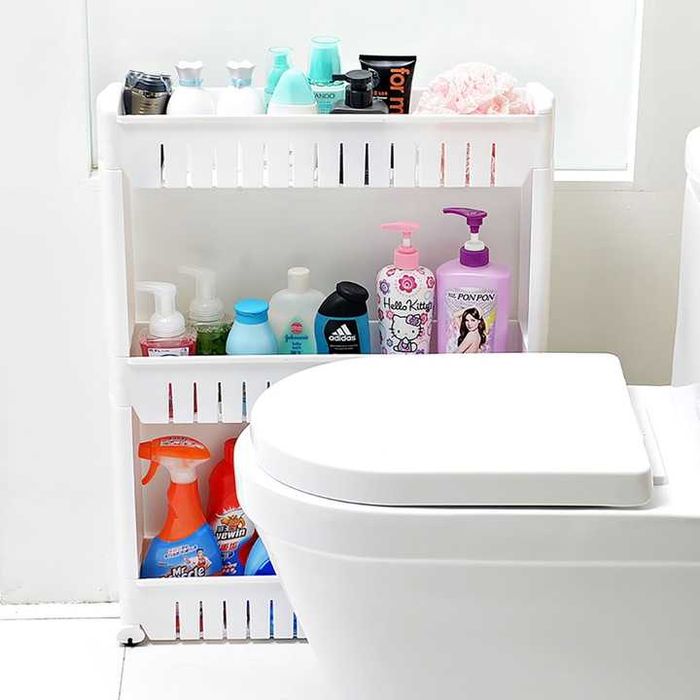 Полка,полиця на колесах, біла,поличка для ванної та кухні на колесах