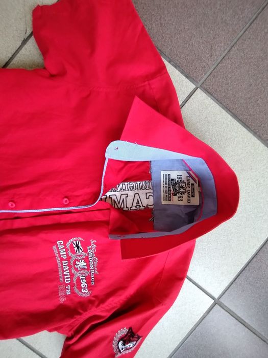 Koszula Camp David Super hafty  piękny czerwony kolor