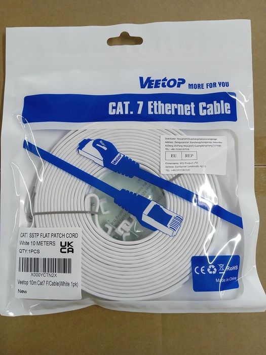 Veetop CAT.7 Ethernet kabel sieciowy 10m Nowy