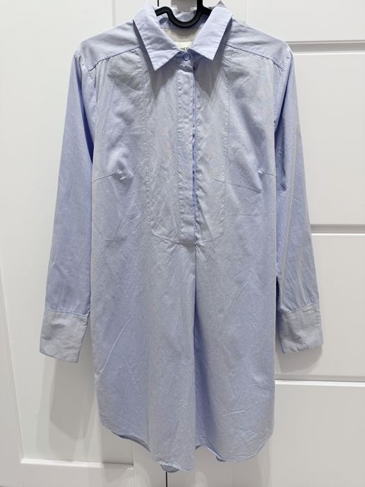 Sukienka koszulowa błekitna 100% bawełna 100% jedwab silk by Malene Birger