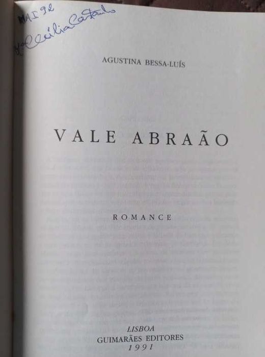Vale Abraão - Agustina Bessa-Luís (1ª Edição)