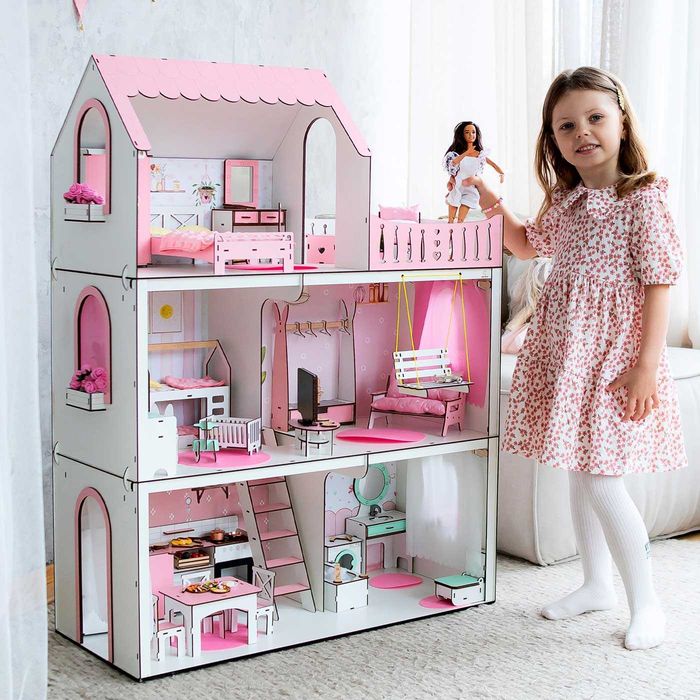 Великий ляльковий будинок барбі меблі вітальня у подарунок, дом куклы