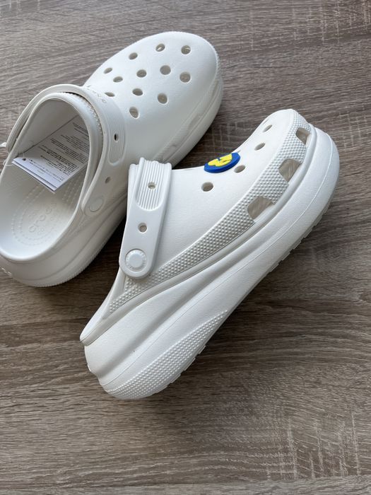 Crocs crush clog white жіночі крокси на платформі